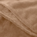 LUMALAND Kuscheldecke - 220x240 cm, weich und flauschig aus Coral-Fleece, hellbraun, ideal als Sofadecke und Tagesdecke.