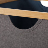 LUMALAND Aufbewahrungsboxen mit Bambus-Rahmen - 3er-Set - Grau-Blau, detailreiche Naht und Grifföffnung am Bambusrahmen.