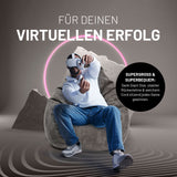 LUMALAND Sitzsack GIANT aus der Cord-Reihe, 135 x 100 cm - Bezug soft & waschbar - Grau, großer bequemer Sitzsack im Vintage-Stil.