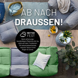 LUMALAND Sitzsack-Sofa Mittelstück Pastell Grün, 200 L Volumen, wetterfest, mit abwischbarem Bezug und verdeckten Reißverschlüssen.