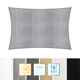 LUMALAND Sonnensegel 100% HDPE Rechteck 3x4m Hellgrau mit UV-Schutz, stabil, reißfest und pflegeleicht, inkl. Befestigungsseile.