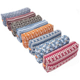 #DoYourYoga Yoga-Bolster Paravati gefüllt mit Bio-Buchweizenschalen, 67x22x13 cm, Style 4 Weiß-Blau, waschbarer Bezug, vielseitig einsetzbar.