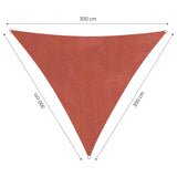 LUMALAND Sonnensegel 100% HDPE - Dreieck 3 x 3 Meter - Terracotta, stabiles, wetterfestes und UV-beständiges Sonnenschutzsegel.
