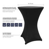 LUMALAND Stehtischhusse Ø 80-85 cm Schwarz, schmutzabweisend, abwischbar, waschbar, elastisch, perfekter Sitz für Stehtische.