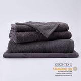 LUMALAND Premium Handtücher 4er-Set - 2 Handtücher 50 x 100 cm + 2 Badetücher 70 x 140 cm - Grau, weich, saugfähig, langlebig.