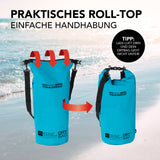Where Tomorrow Dry Bag 20L - Style 01 - Himmelblau mit praktischem Rolltop-Verschluss, wasserdicht und robust für Outdoor-Abenteuer.