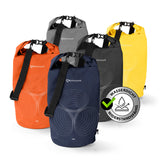 #DoYourOutdoor Dry Bag 30L - Dunkelblau wasserdichter, robuster Outdoor-Rucksack mit verstellbarem Schultergurt und UV-Schutz.