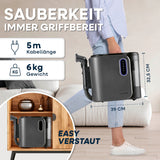 CLEANmaxx Polster- & Teppichreiniger Pro Steam mit 2000 W, kompakt, 5 m Kabel, 6 kg, leicht zu verstauen und transportieren.