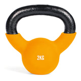 #DoYourFitness Kettlebell 2 kg aus massivem Gusseisen mit rutschfester Neoprenbeschichtung für effektives Krafttraining.