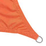 Nahaufnahme des doppelt vernähten Ecks mit rostfreiem Ring des LUMALAND Sonnensegel Polyester - Quadrat 3 x 3 Meter - Gelb