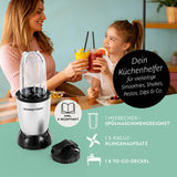 GOURMETmaxx Mr. Magic Power 400 Pro mit Zubehörset M kompakter Standmixer für Shakes, Smoothies, Pestos mit Edelstahl-Kreuzklingenaufsatz.