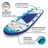 MAXXMEE XXL-SUP-Board für 6 Personen - 550 cm mit rutschfester Fläche, Sicherheitsventil, Gepäck-Spanngurt und praktischen Handgriffen.