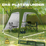 Where Tomorrow - Pop up Pavillon dunkelgrün mit 10 Sek. Quick-up-Aufbau, 190x250 cm, wasserdicht, mit Seitenwand, ideal für Outdoor-Einsätze.