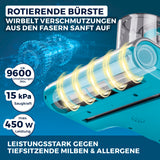CLEANmaxx Milbensauger Rotation Power mit rotierender Bürste, 9600 U/min, 15 kPa Saugleistung gegen Milben & Allergene.