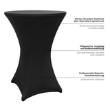 LUMALAND Stehtischhusse - Tisch Bezug - Husse - Ø 70-75 cm - Schwarz - 5er-Set, elegante, pflegeleichte und strapazierfähige Tischhusse.