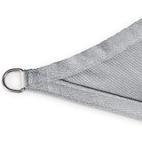 LUMALAND Sonnensegel 100% HDPE mit Stabilisator, Quadrat 5x5m, Hellgrau, reißfest, mit rostfreiem Eckring für UV-Schutz.