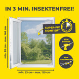 EASYmaxx Insect Protect Teleskop-Insektenschutzgitter mit Netz - Weiß, flexibel, 3 Min Montage, kein Bohren oder Zuschneiden, optimale Durchsicht