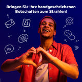 EASYmaxx Schreib-Set für Leuchtkasten mit 3 Stiften und 20 Blankokarten für individuelle Botschaften in Schwarz, Blau, Rot.