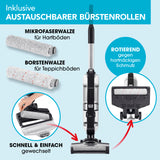 CLEANmaxx Multi-Bodenreiniger + Teppichshampoo mit austauschbaren Bürstenrollen für Hart- und Teppichböden, rotierend gegen Schmutz.