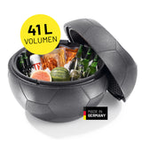 LUMALAND EM 2024 Fußball-Sitz-Kühlbox 41 L - große Kühlbox im Fußball-Design für mehr als 1 Bierkasteninhalt, robust und wetterbeständig.