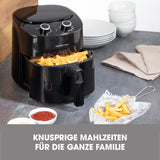 GOURMETmaxx Heißluft-Fritteuse Mechanisch 4,5 l Schwarz mit Frittierkorb und 30-Minuten-Timer für fettarmes Frittieren.