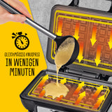 GOURMETmaxx Waffeleisen für Belgische Waffeln mit Heizelementen oben und unten für gleichmäßiges Backen, einfach und schnell.