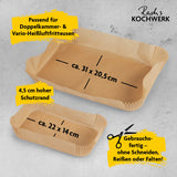 RACHS KOCHWERK Backpapierschalen für Heißluftfritteusen 2er-Set, hitzebeständig, mit 4,5 cm Rand, passend für 4,5 & 9 Liter.