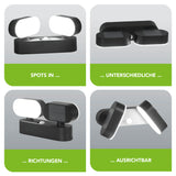 EASYmaxx Doppel-Solarstrahler mit Bewegungsmelder mit zwei verstellbaren Spots, spritzwassergeschützt und energiesparend.
