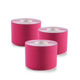 TRIGGin 3x Tape pink elastisches Baumwollband, bietet Unterstützung und Stabilität ohne Bewegungseinschränkung, hautähnliche Elastizität.