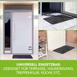 EASYmaxx Schmutzfangmatte Magic Step 40x60 cm grau, rutschfest, schont Fußboden, ideal für Innen- und überdachten Außenbereich.