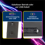 EASYmaxx LED-Leuchtkasten A4 mit 173 Buchstaben, Zahlen & Symbolen, kabelloser Betrieb per USB oder Batterie möglich.