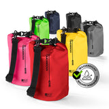 Where Tomorrow Dry Bag 5L - Style 02 - Rot wasserdicht, robust mit verstellbarem Schultergurt, ideal für Outdoor-Abenteuer.