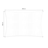 LUMALAND Sonnensegel 100% HDPE, rechteckig 3x4 m, weiß, mit Stabilisator und UV-Schutz 30+, stabile Eckringe und Befestigungsseile.