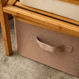 LUMALAND Aufbewahrungsbox mit Bambus-Rahmen - 3er-Set - Anthrazit/Grau, faltbare Box mit praktischem Griff und robustem Bambusrahmen.