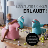 LUMALAND Kindersitzsack Animal Line Einhorn - Türkis/Pastell Pink als weicher, wasserabweisender Sitzsack für Kinder zum Spielen und Entspannen.
