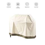 LUMALAND Gartenmöbelabdeckung Grill Abdeckhaube beige, wasserdicht, winddicht, schnee- und sonnenschutz, 152,4x63x125 cm.