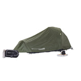 Where Tomorrow 2-Personen-Kompakt-Zelt grün, ultraleicht, schnelles Aufstellen, kompakt für Trekking und Camping, Abmessungen 245x160x95 cm.