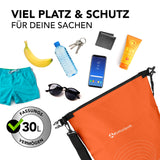 #DoYourOutdoor Dry Bag 30L - Orange, wasserdicht mit viel Platz, robust, ideal für Outdoor-Abenteuer und sicheren Schutz deiner Wertsachen.
