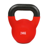 #DoYourFitness Kettlebell 24 kg aus massivem Gusseisen mit rutschfester Neoprenbeschichtung für Profi-Fitnessübungen.