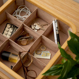 LUMALAND Organizer mit Bambus-Rahmen - 3er-Set - 30 x 30 x 9 cm (3/4/9 Aufteilung) - Anthrazit, vielseitig und elegant organisiert.