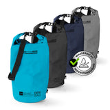 Where Tomorrow Dry Bag 30L - Style 01 - Himmelblau wasserdichter, robuster Outdoor-Rucksack mit verstellbarem Schultergurt und Rolltop-Verschluss.