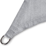 LUMALAND Sonnensegel 100% HDPE mit Stabilisator Quadrat 5x5m Hellgrau, reißfest, UV-Schutz, rostfreie Ringe, inkl. Befestigungsseil.