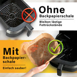 GOURMETmaxx Backpapierschalen für Heißluftfritteusen (2–5 l) schützen vor Fettrückständen und erleichtern die Reinigung.