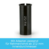 freibeik advanced - Das bewegliche Sattelgelenk 2.0 Adapter für Rahmenrohre ab 27,2 mm Innendurchmesser, passend für handelsübliche Sättel.
