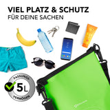 #DoYourOutdoor Dry Bag 5L - Grün wasserdichter, robuster Outdoor-Rucksack mit 5L Volumen, ideal für Handy, Brieftasche und mehr.