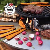 LANDMANN Feuerschale aus Cortenstahl mit Standfuß - 60 cm mit Grillrost und Plancha-Grill für vielseitiges Grillen im Garten