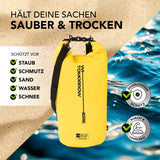 Where Tomorrow Dry Bag 20L - Style 02 - Gelb, wasserdichter, robuster Dry Bag zum Schutz vor Staub, Wasser, Sand und Schnee.