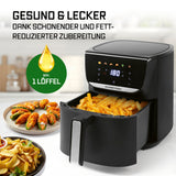 GOURMETmaxx AirGenius Heißluftfritteuse 5,5 l mit Farb-Touchdisplay, fettarm, 7 Programme, perfekt für gesunde und knusprige Gerichte.