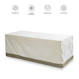 LUMALAND Abdeckplane für Gartentisch 183x114,3x67,3 cm beige, wasserdicht, winddicht, UV-Schutz, schmutzresistent, reißfest.