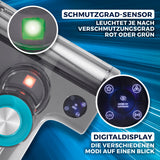 CLEANmaxx Milbensauger Rotation Power mit Schmutzgrad-Sensor und Digitaldisplay zur effektiven Milbenentfernung und UV-C-Licht Sterilisation.